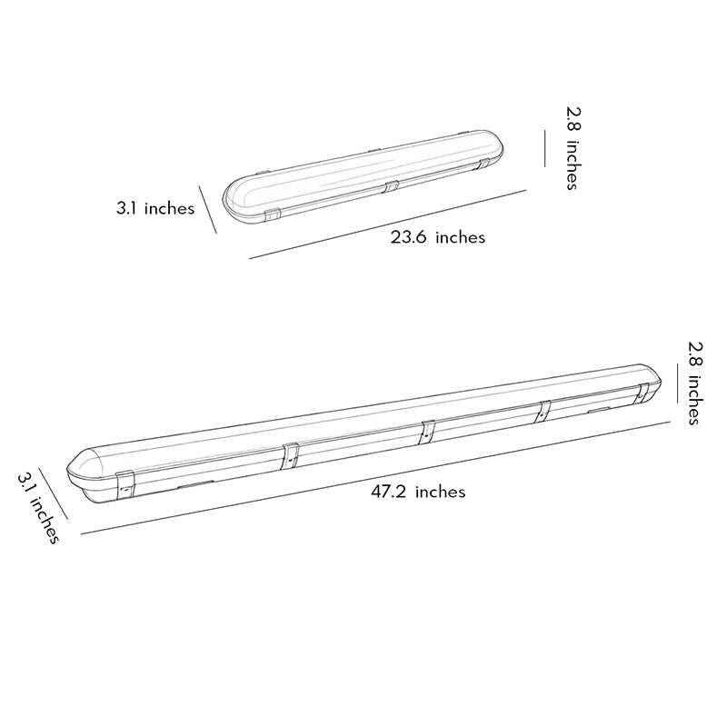 LED Linear Pendant Light Tri-Proof Integrated