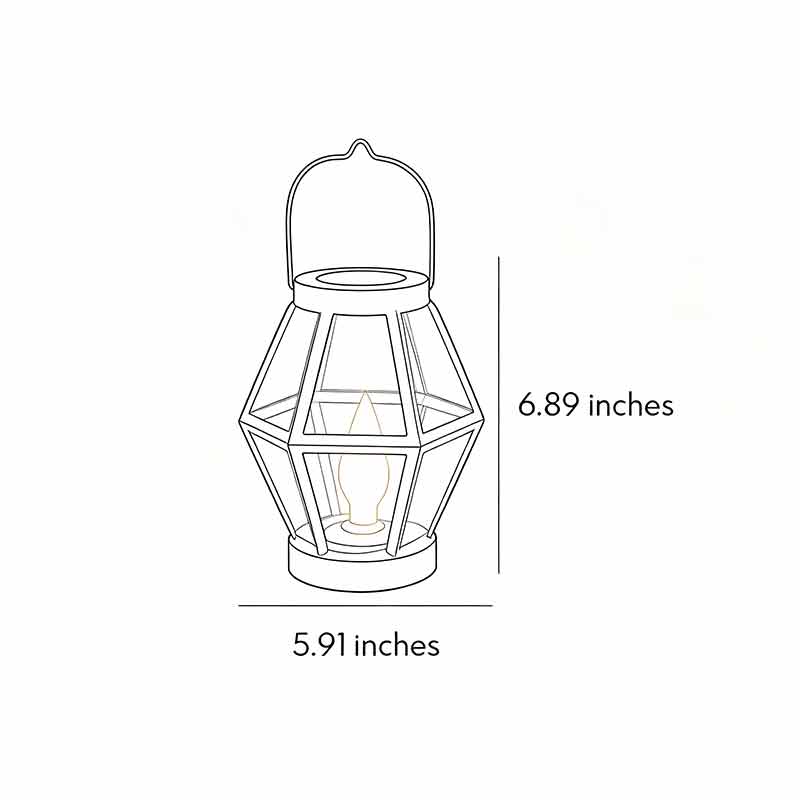 Portable Lantern Lamp Solar Iron Mesh Metal