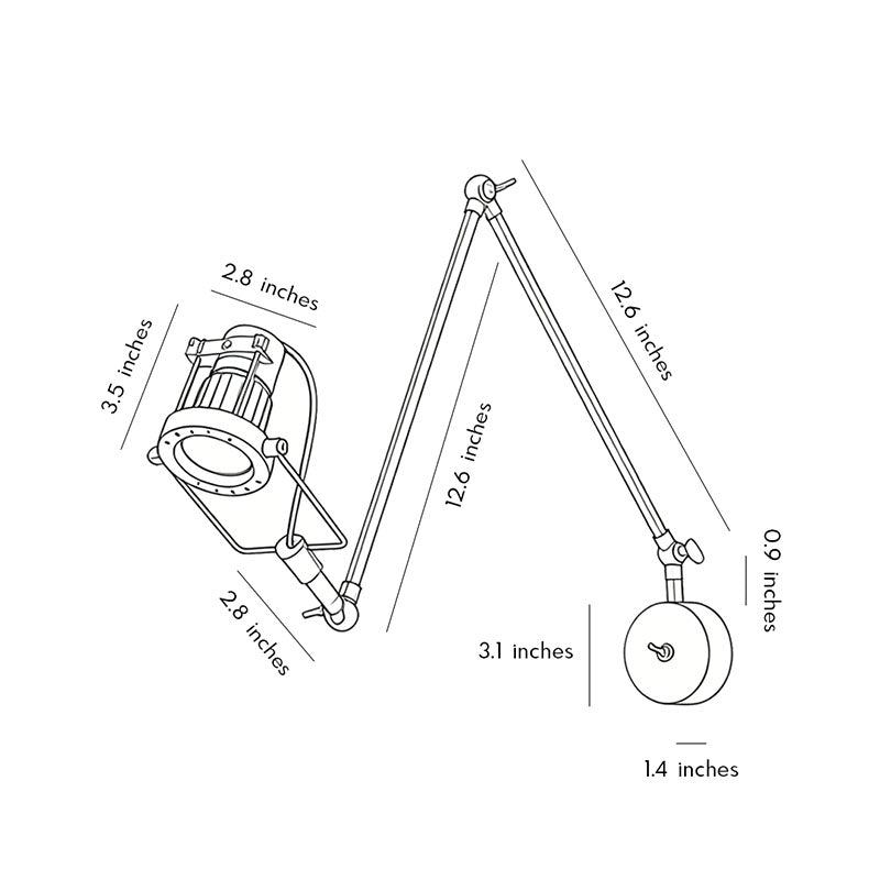 Nickel Swing Arm Sconce Industrial Adjustable LED