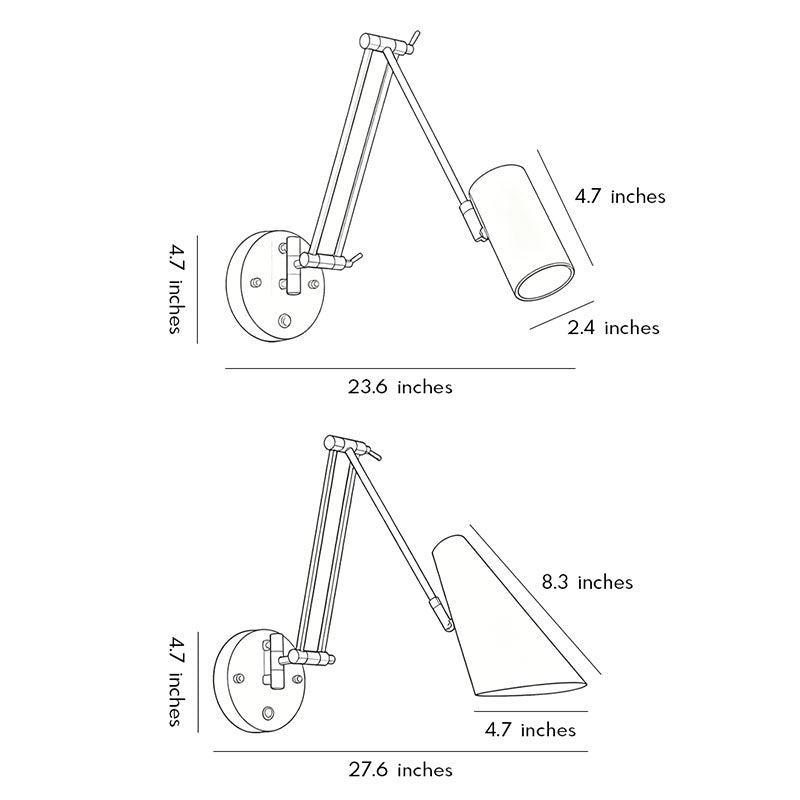 Adjustable Swing Arm Wall Sconce Nordic Minimalist