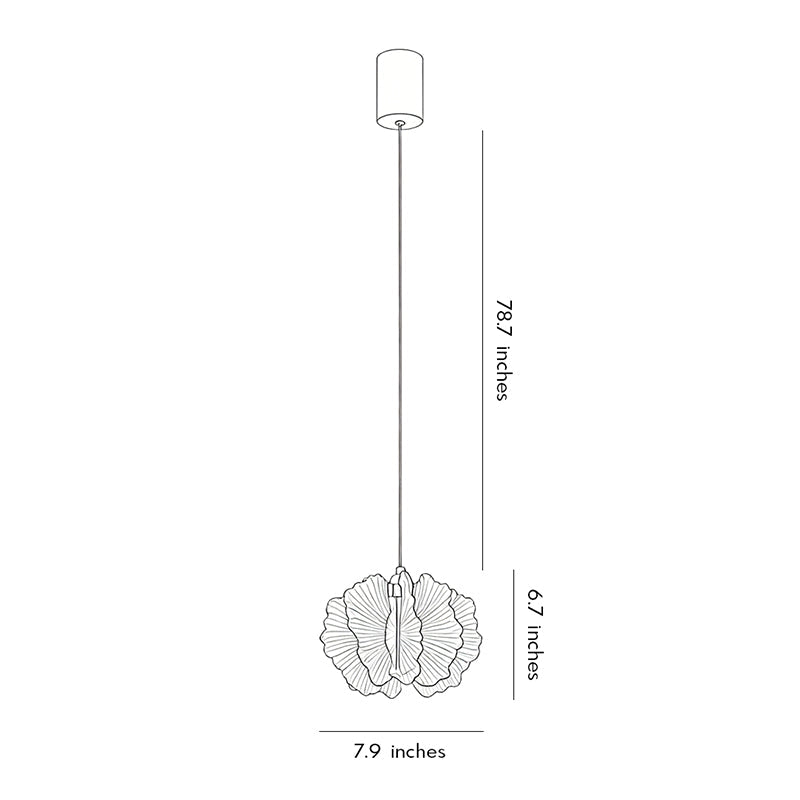 Petal Pendant Light French Cream-Style Adjustable