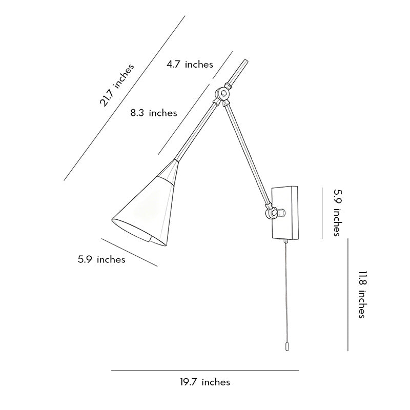 Swing Arm Sconces American-Style Rotatable Wall