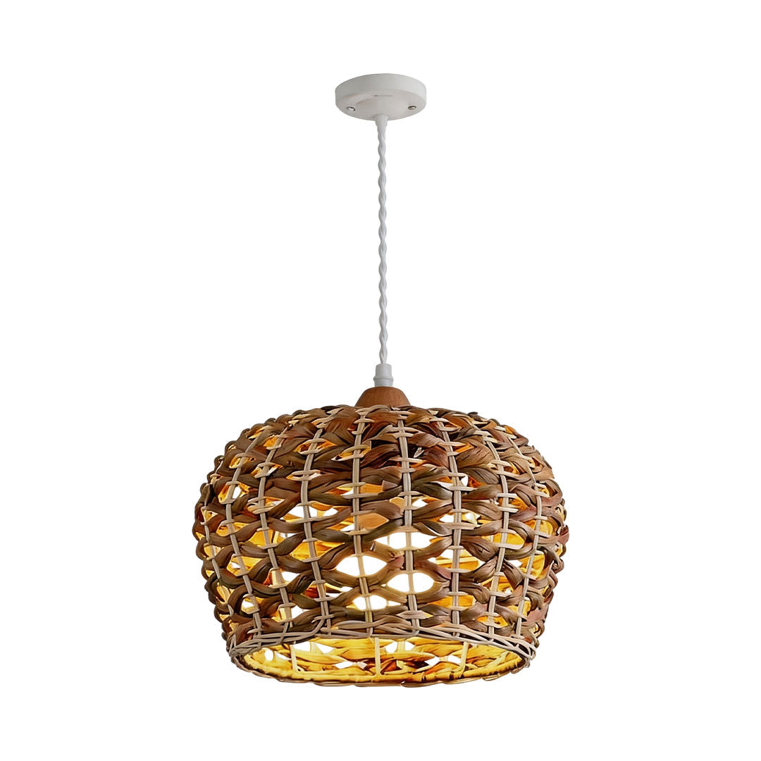Rattan Wicker Pendant Light Nordic Metal Ceiling