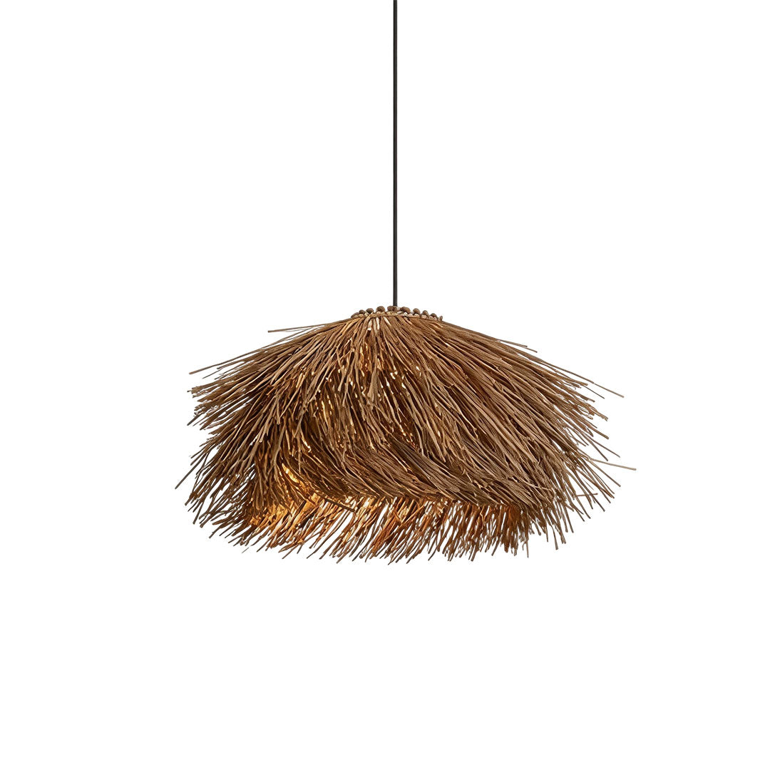 Straw Pendant Light Rustic Farmhouse Rattan Ceiling