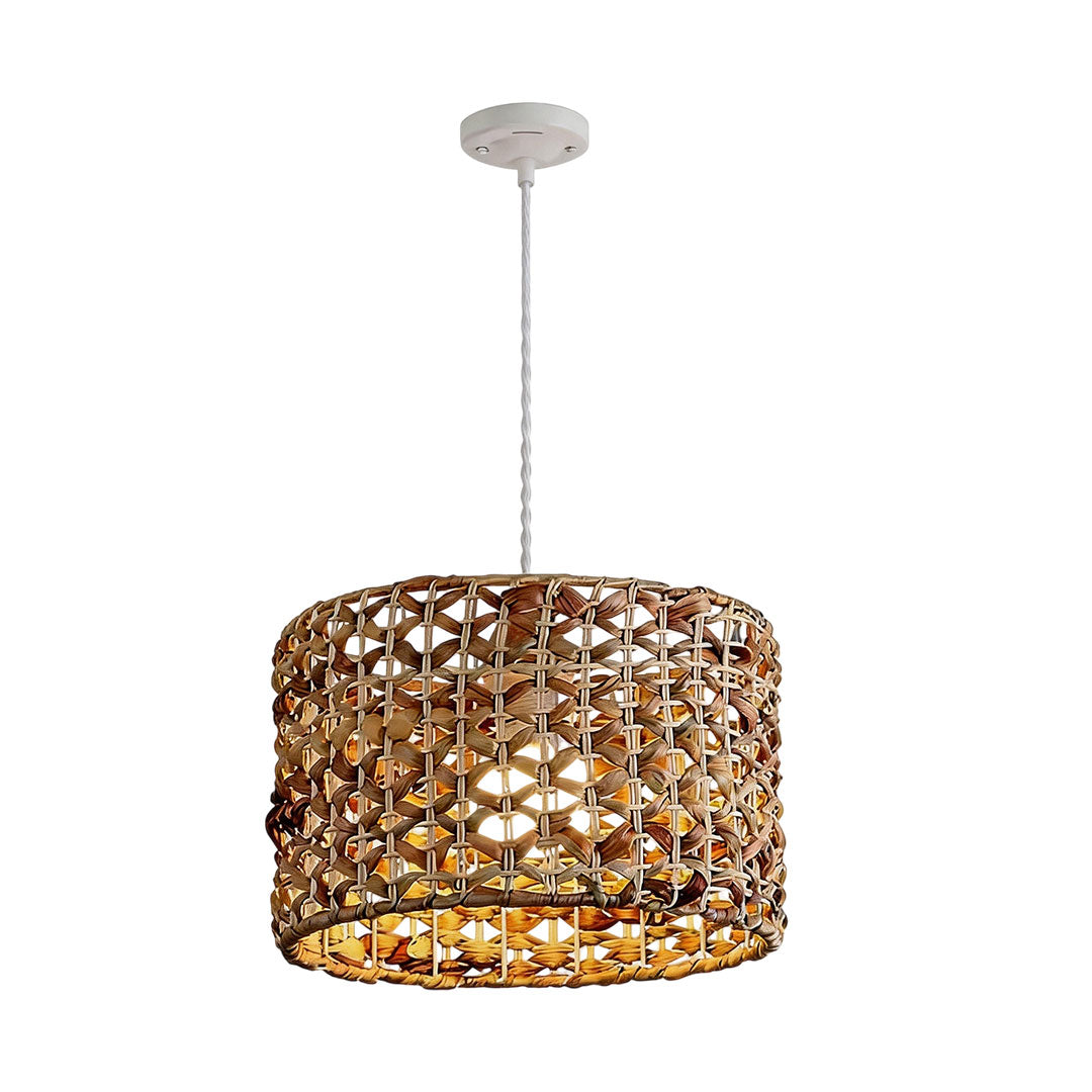 Rattan Wicker Pendant Light Nordic Metal Ceiling