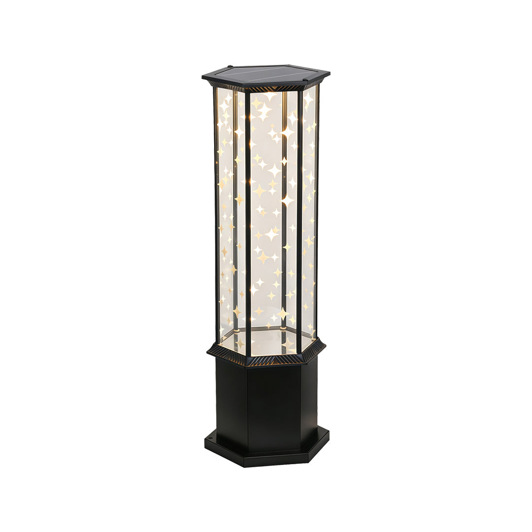 Bollard Solar Light Modern Metal Outdoor Landscape