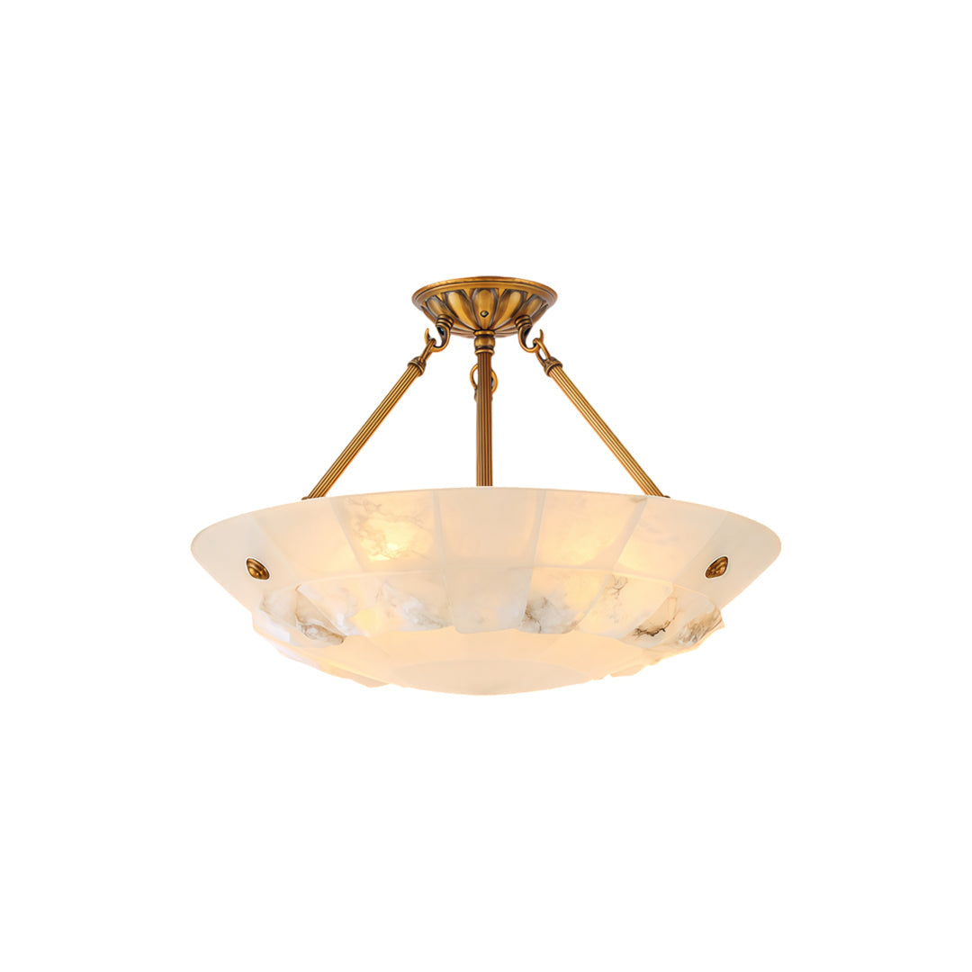 Brass Modern Chandelier European Style Marble Ceiling Light