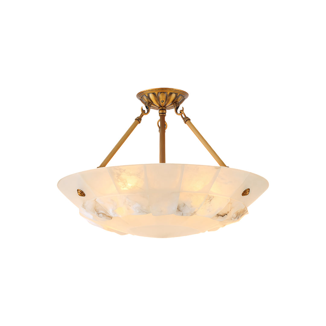 Brass Modern Chandelier European Style Marble Ceiling Light