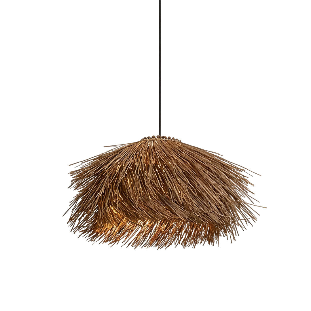 Straw Pendant Light Rustic Farmhouse Rattan Ceiling