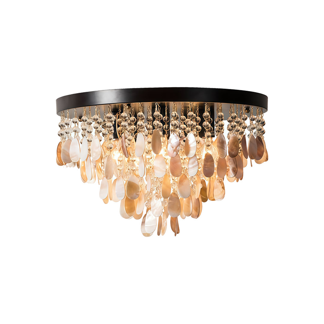 Shell Flush Mount Light American Style Crystal Ceiling Light