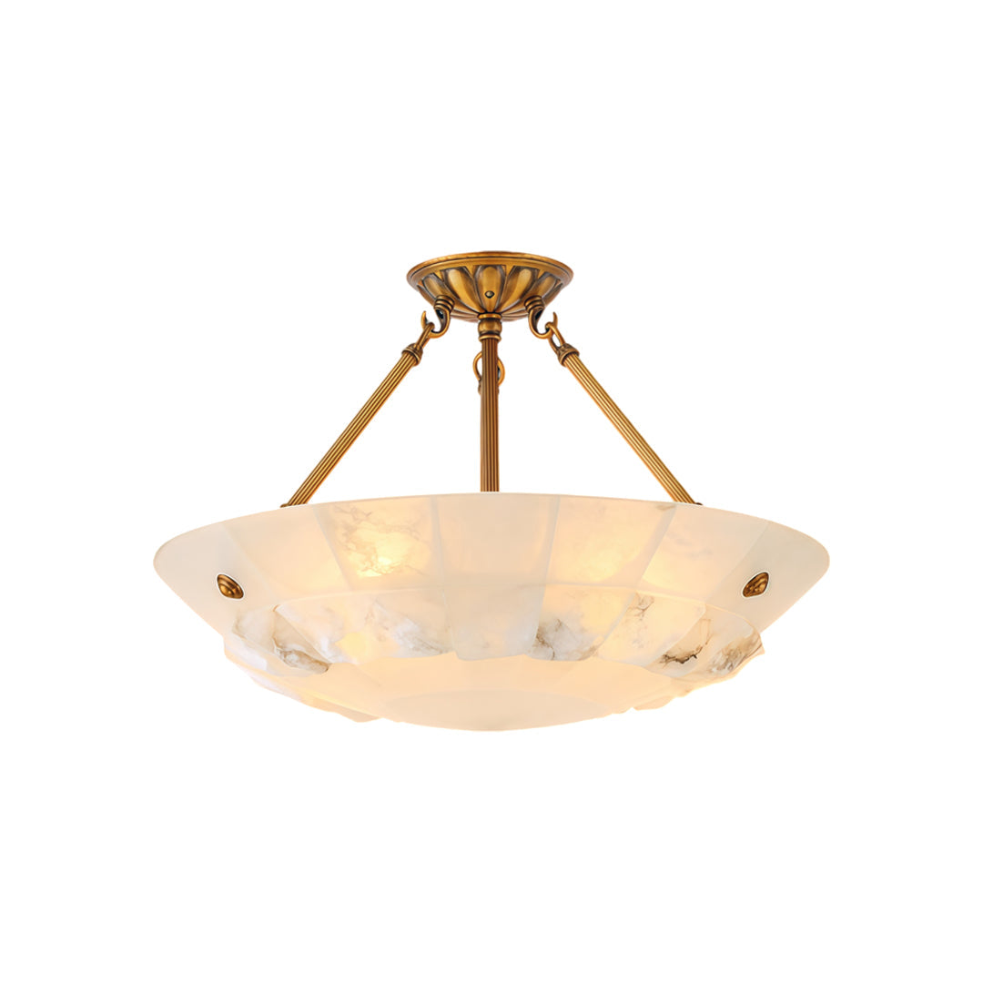 Brass Modern Chandelier European Style Marble Ceiling Light