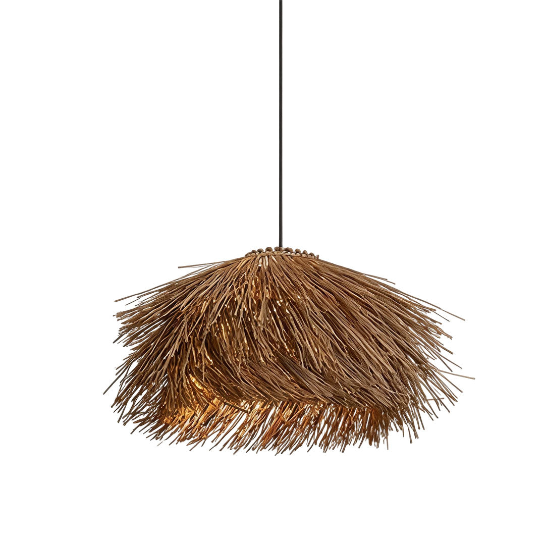 Straw Pendant Light Rustic Farmhouse Rattan Ceiling