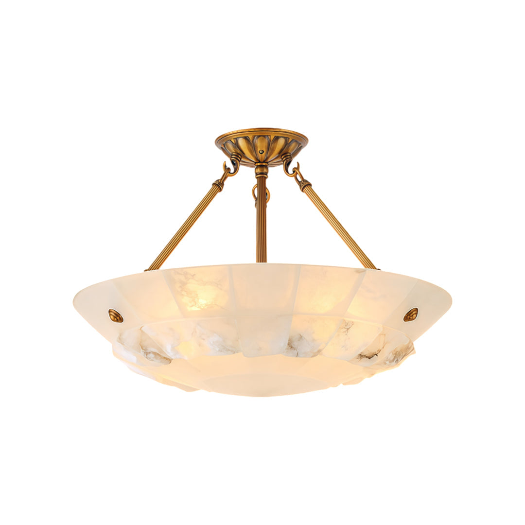 Brass Modern Chandelier European Style Marble Ceiling Light