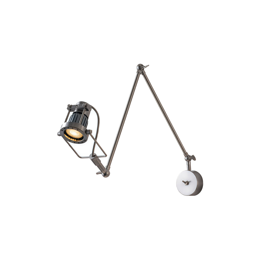 Nickel Swing Arm Sconce Industrial Adjustable LED
