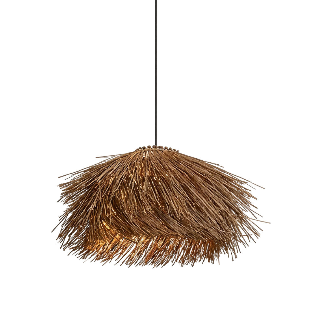 Straw Pendant Light Rustic Farmhouse Rattan Ceiling