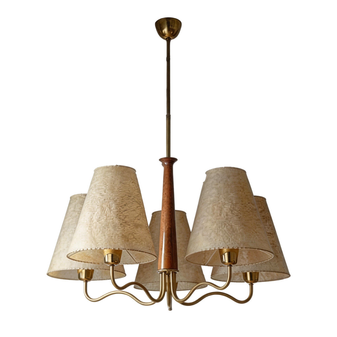 Metal Dining Room Chandelier French Vintage Fabric