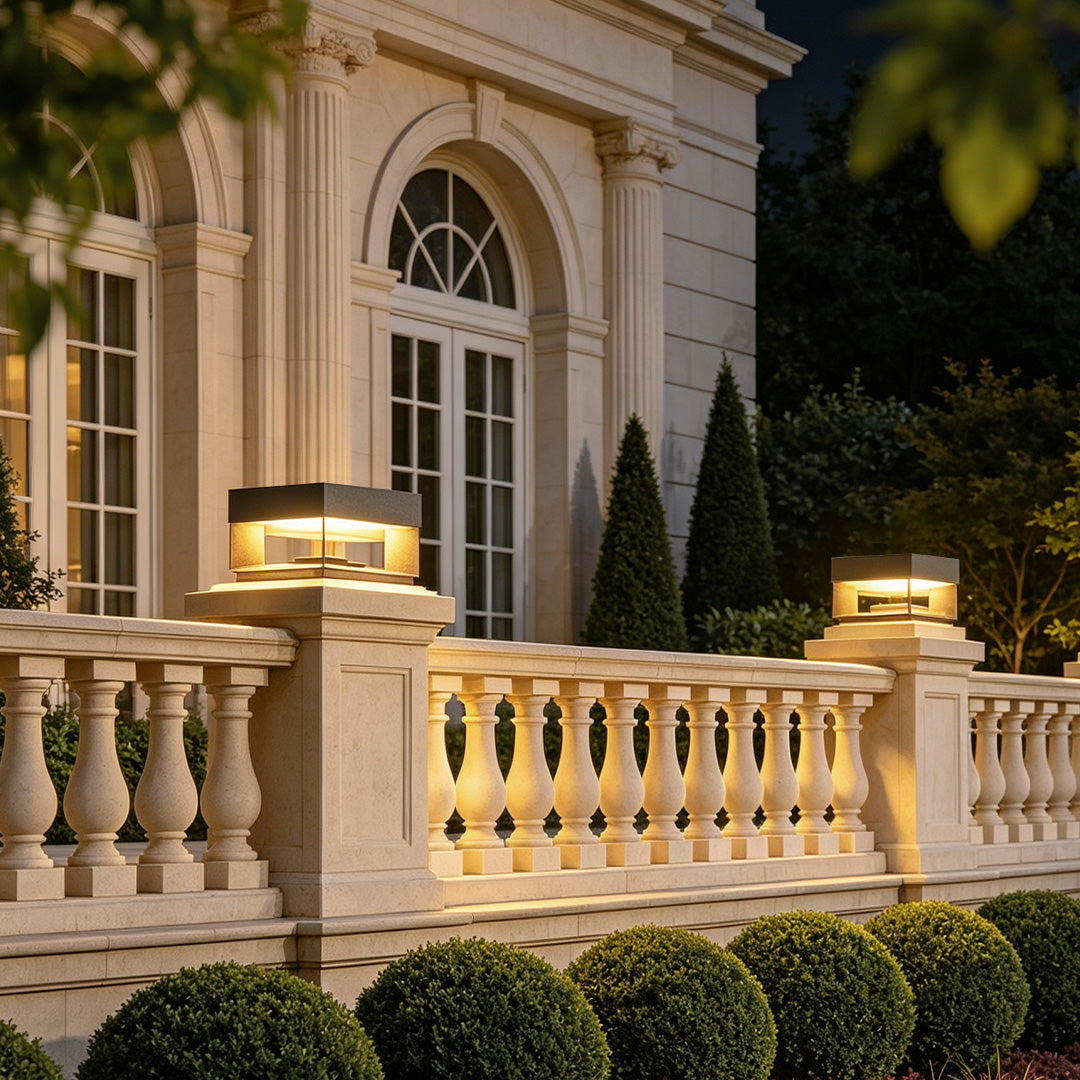 Driveway Entrance Pillar Lights Modern Square Metal