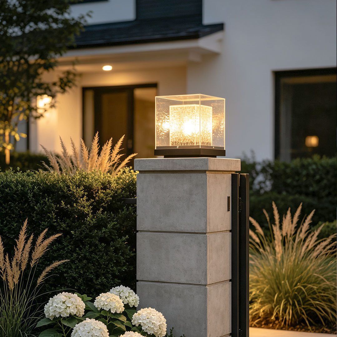 Small Outdoor Pillar Lights Courtyard Metal