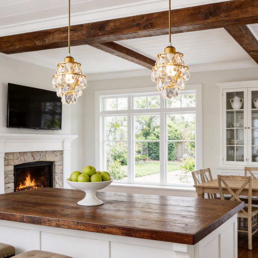 Open-Box Mini Crystal Pendant Light Modern Metal Ceiling