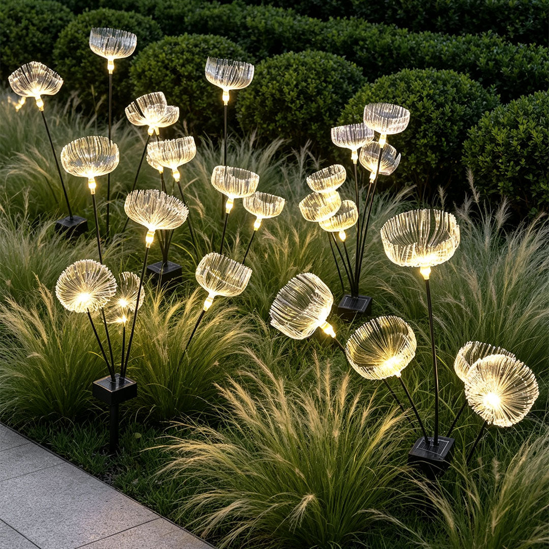 Solar Garden Stake Lights Jellyfish Fiber Optic