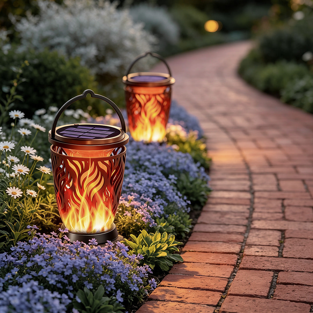 Hanging Landscape Lights Solar Flame Outdoor