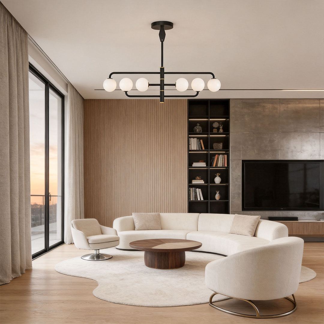 Black Semi Flush Mount Light Minimalist Sloped