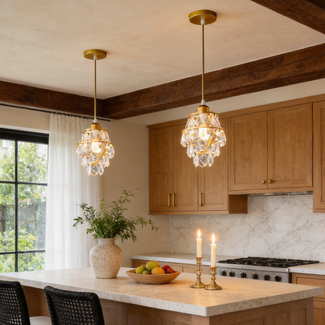 Open-Box Mini Crystal Pendant Light Modern Metal Ceiling