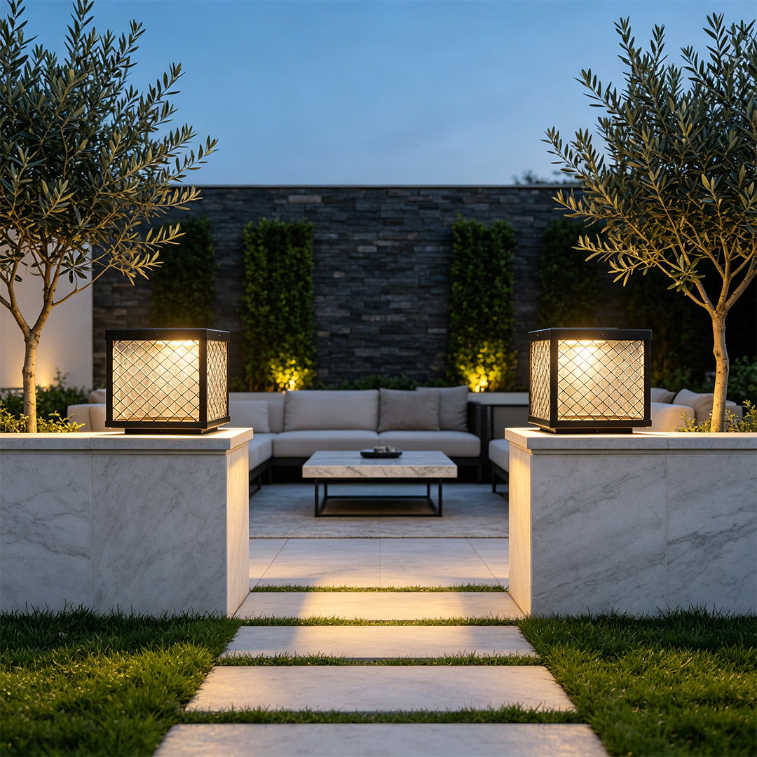 Modern Driveway Pillar Lights Outdoor Waterproof