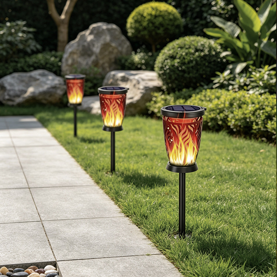 Hanging Landscape Lights Solar Flame Outdoor