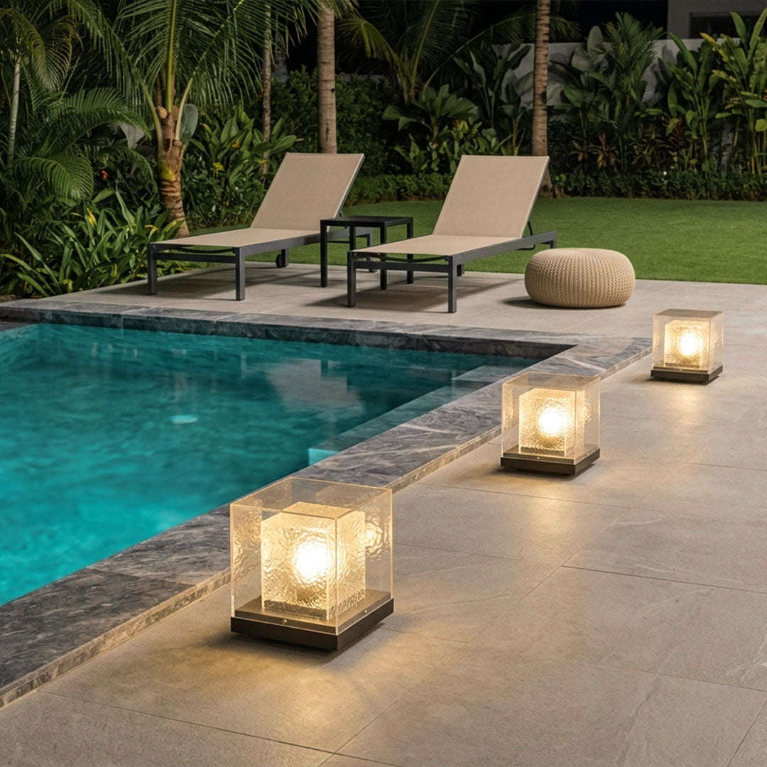 Small Outdoor Pillar Lights Courtyard Metal