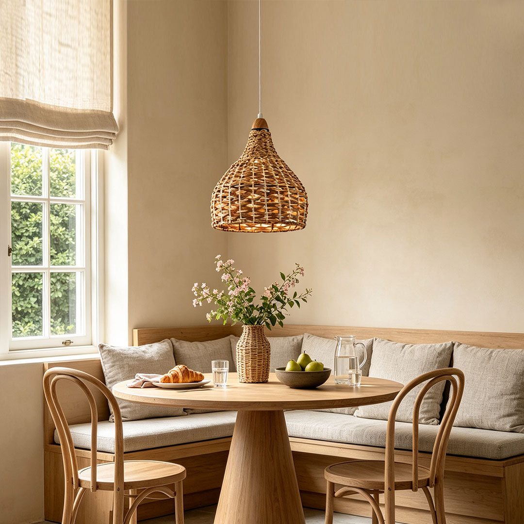 Rattan Wicker Pendant Light Nordic Metal Ceiling
