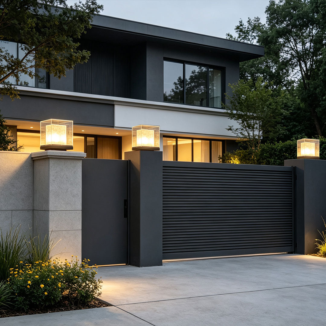 Small Outdoor Pillar Lights Courtyard Metal