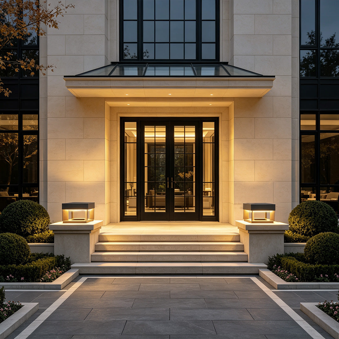 Driveway Entrance Pillar Lights Modern Square Metal