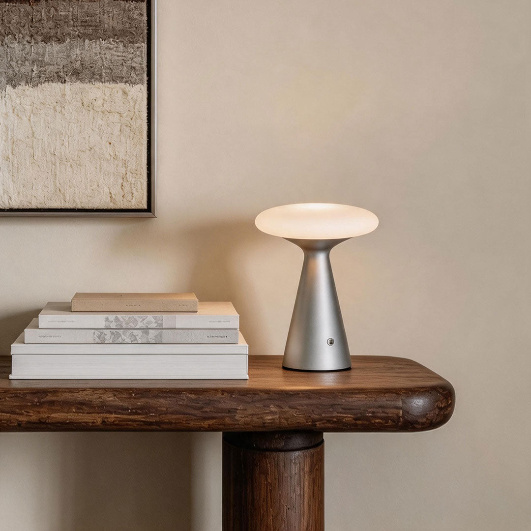 Glass Mushroom Table Lamp Vintage Ambient Reading