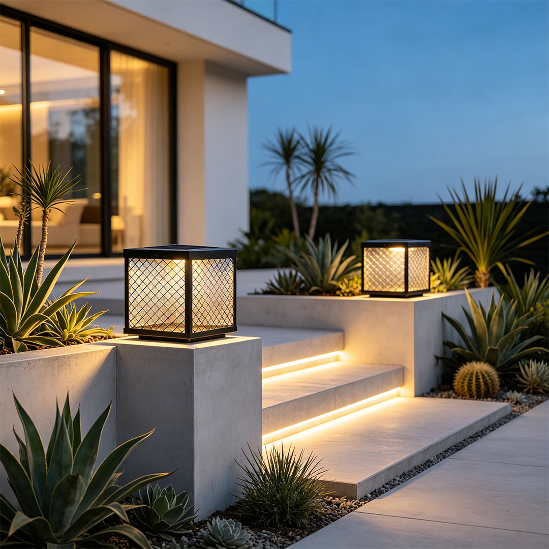 Modern Driveway Pillar Lights Outdoor Waterproof