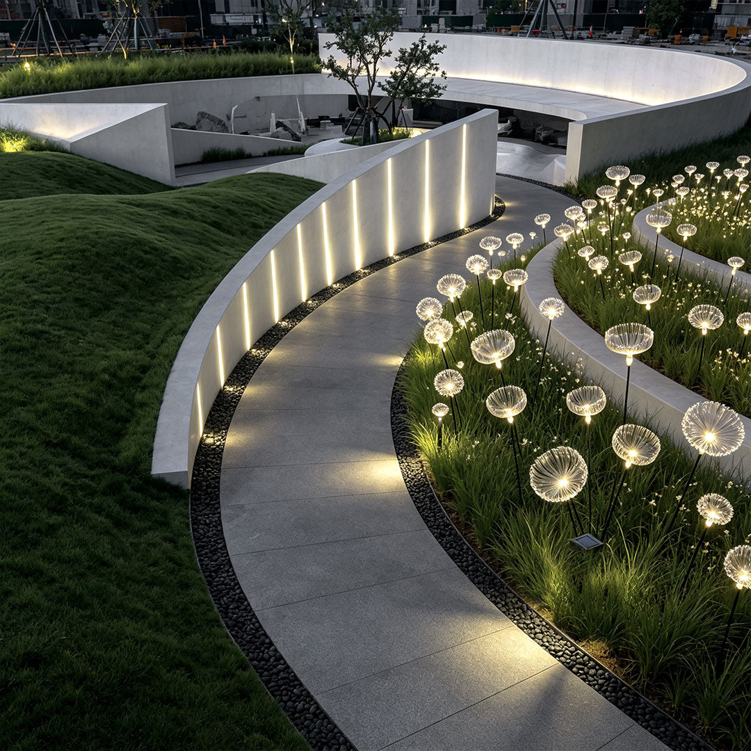 Solar Garden Stake Lights Jellyfish Fiber Optic