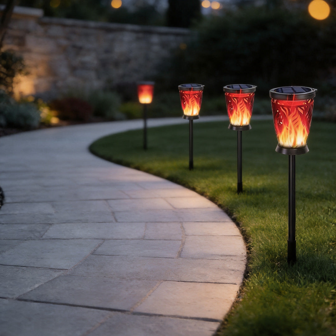 Hanging Landscape Lights Solar Flame Outdoor