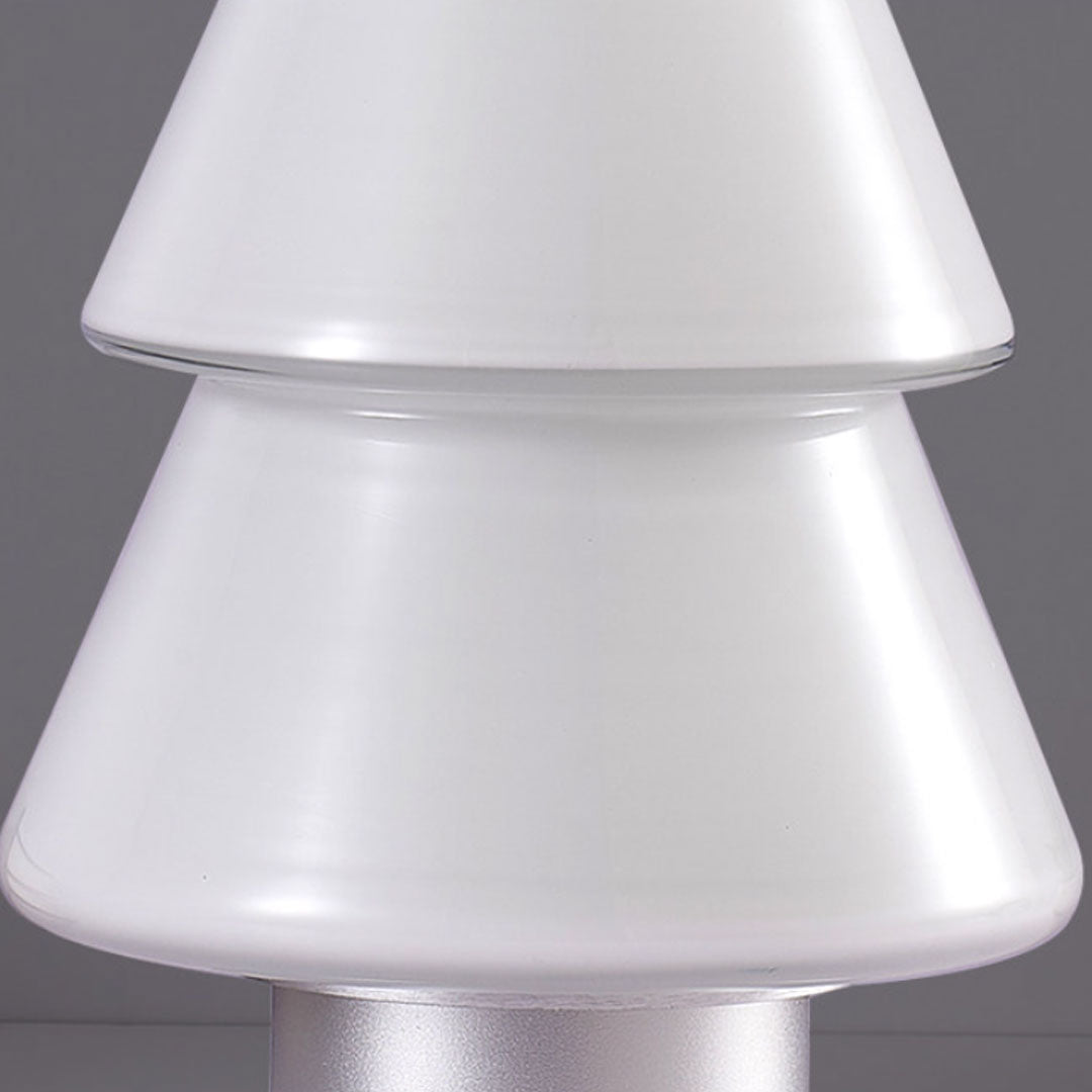 White Contemporary Table Lamp Cedar Christmas Tree