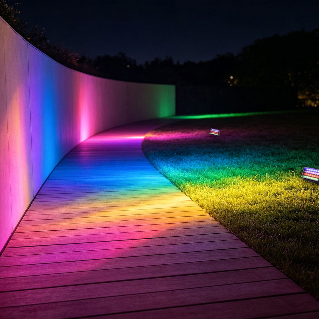 Colored Flood Lights Modern Outdoor RGB LED Metal Light