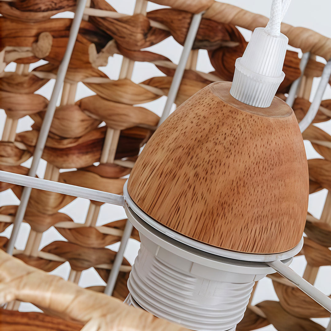 Rattan Wicker Pendant Light Nordic Metal Ceiling