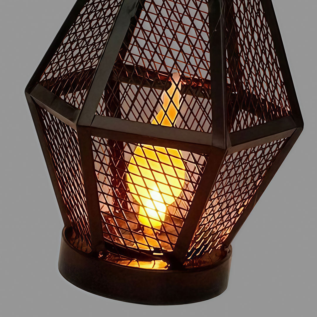 Portable Lantern Lamp Solar Iron Mesh Metal