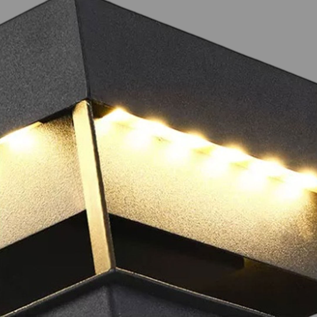 Driveway Entrance Pillar Lights Modern Square Metal