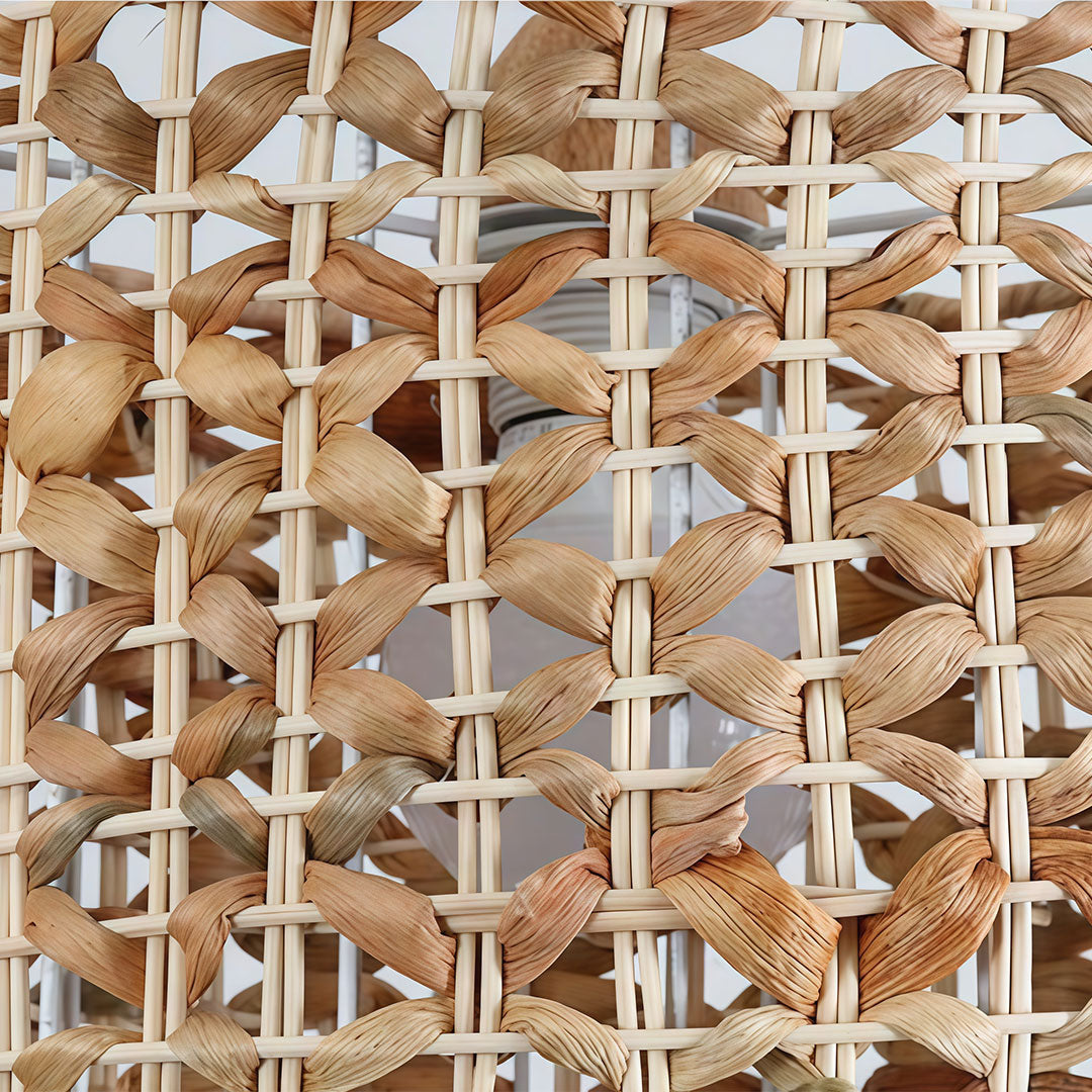 Rattan Wicker Pendant Light Nordic Metal Ceiling
