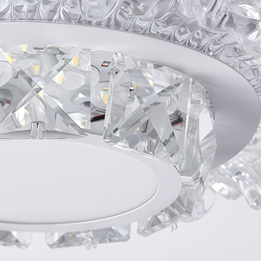 Modern White Flush Mount Light Crystal Ceiling Light