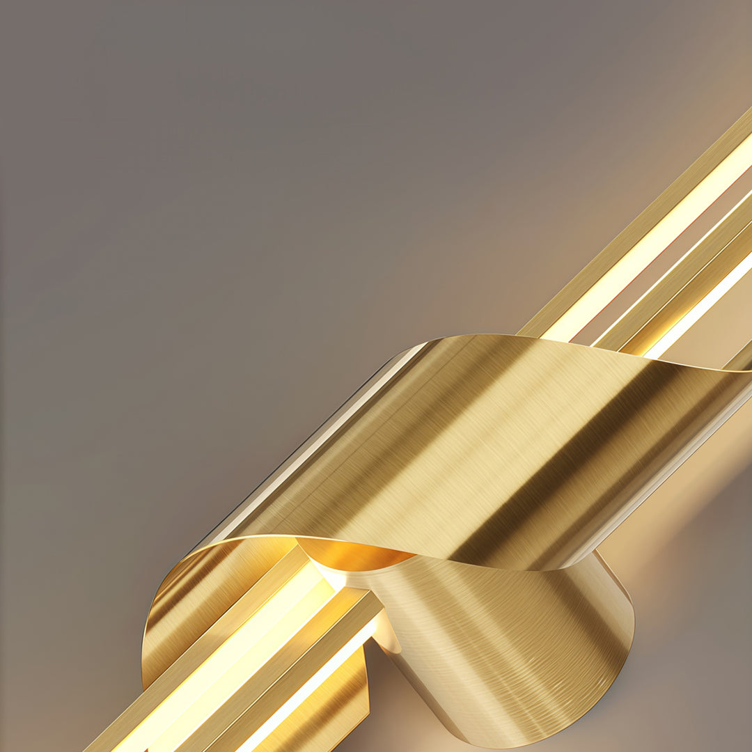 2 Lamp Linear Wall Sconce Italian Luxury Solid