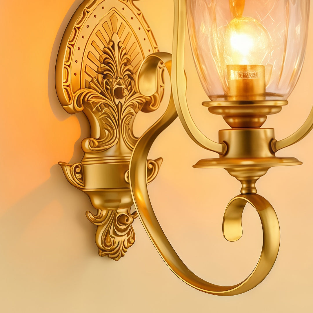 Copper Outdoor Wall Sconces European Vintage Waterproof Light