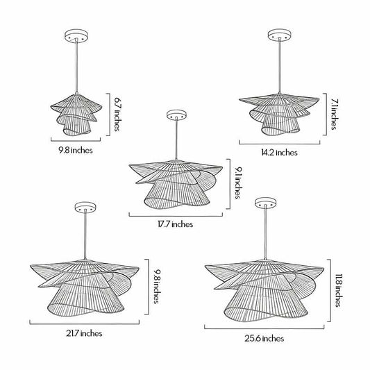 Bamboo Pendant Light Fixtures Japanese Woven Ceiling