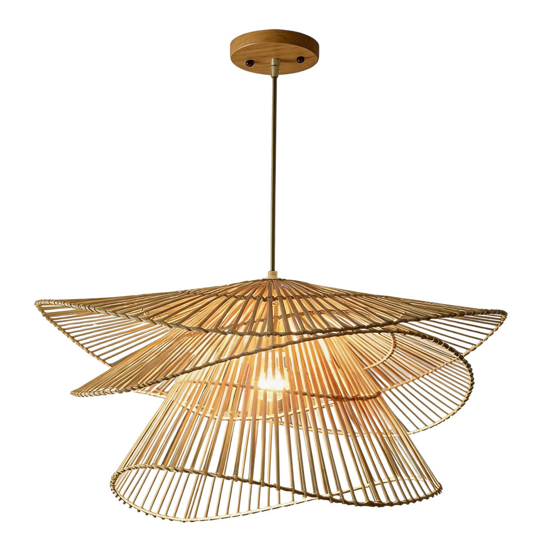 Bamboo Pendant Light Fixtures Japanese Woven Ceiling