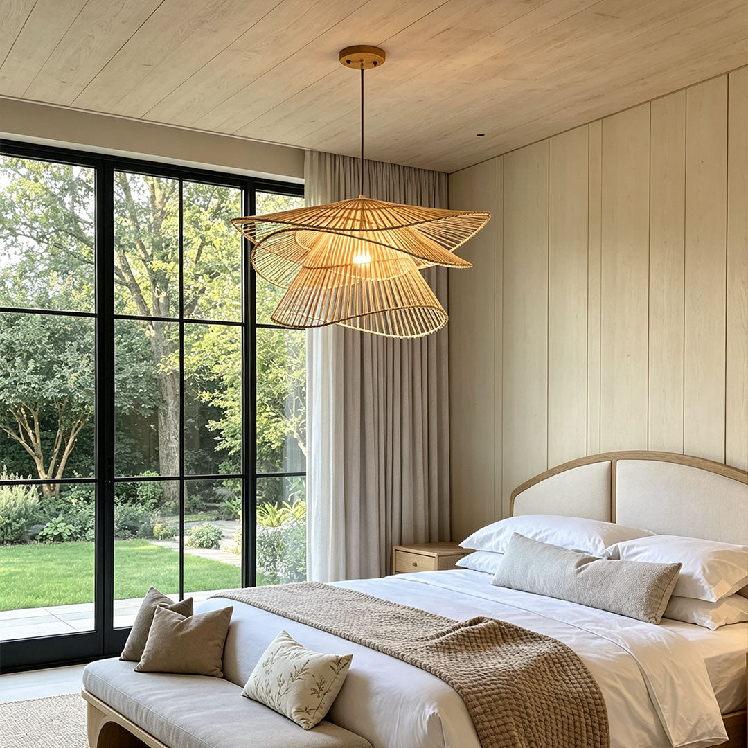 Bamboo Pendant Light Fixtures Japanese Woven Ceiling