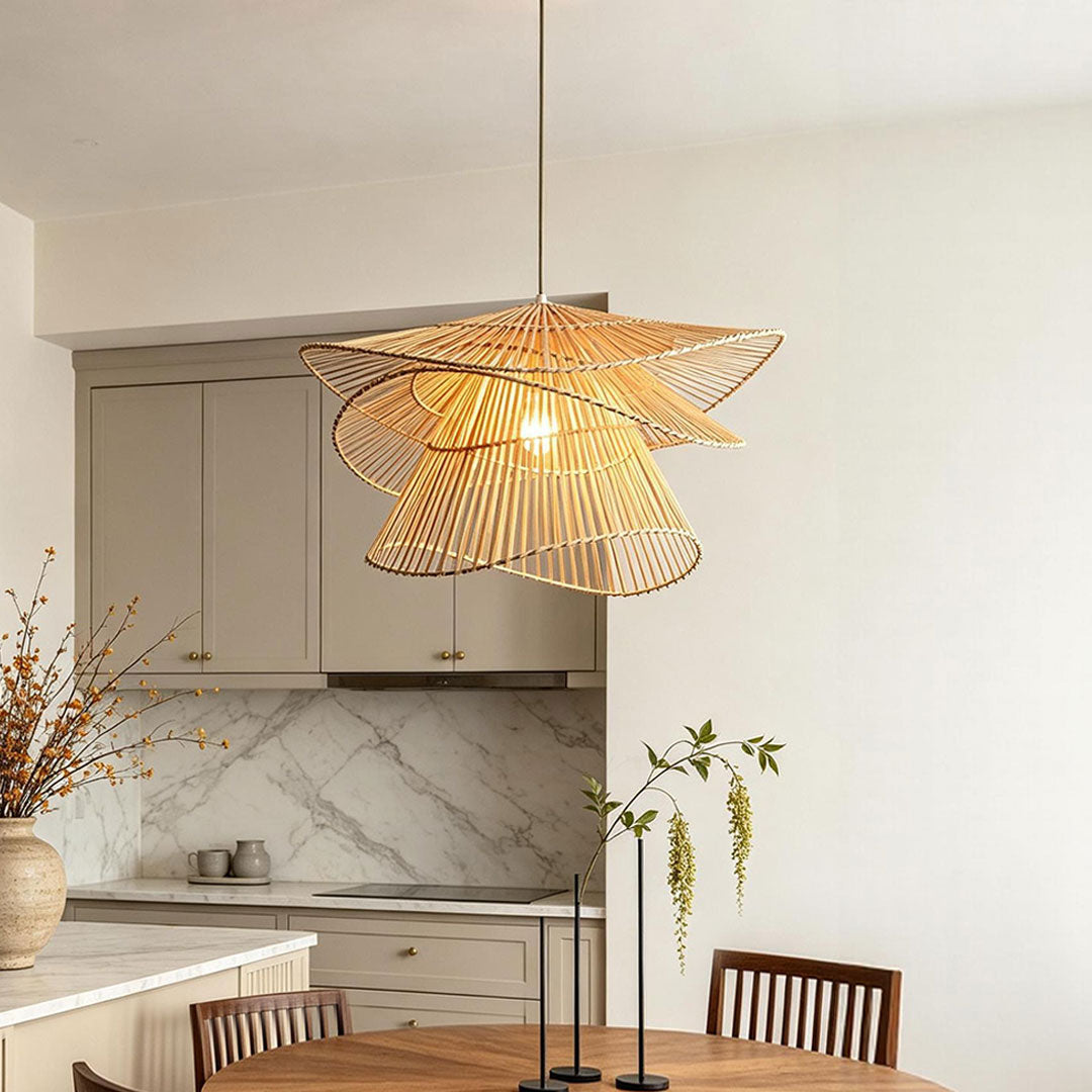 Bamboo Pendant Light Fixtures Japanese Woven Ceiling